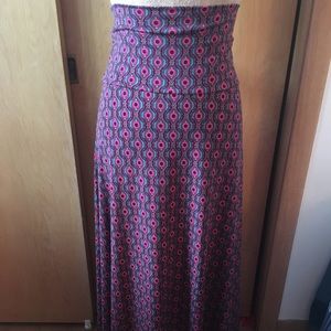 🌹3/$25🌹Slinky LulaRoe Fuchsia& Teal Maxi Skirt,